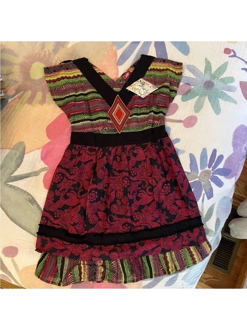NWT summer dress with gorgeous print size small